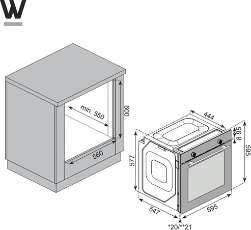 Wiggo WO-B608(X) Inbouw Oven - 60 cm - Roestvrijstaal