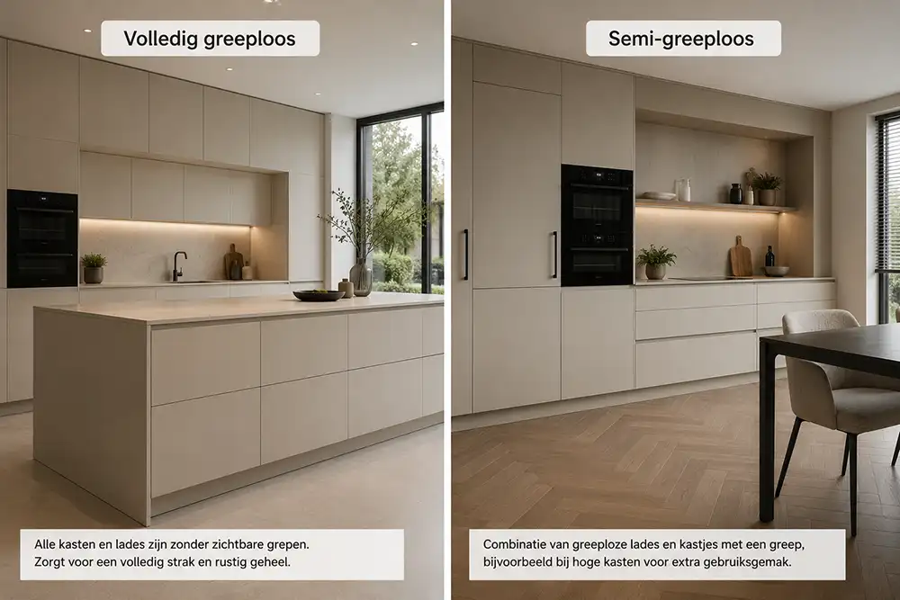 Volledig en semi-greeploze keuken