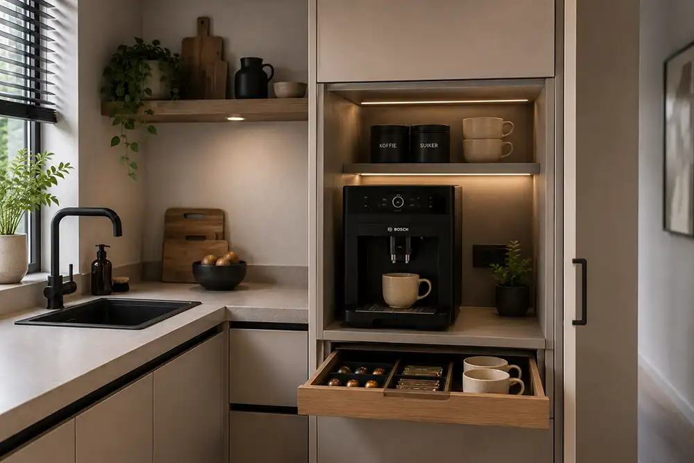 Koffiecorner in kleine keuken